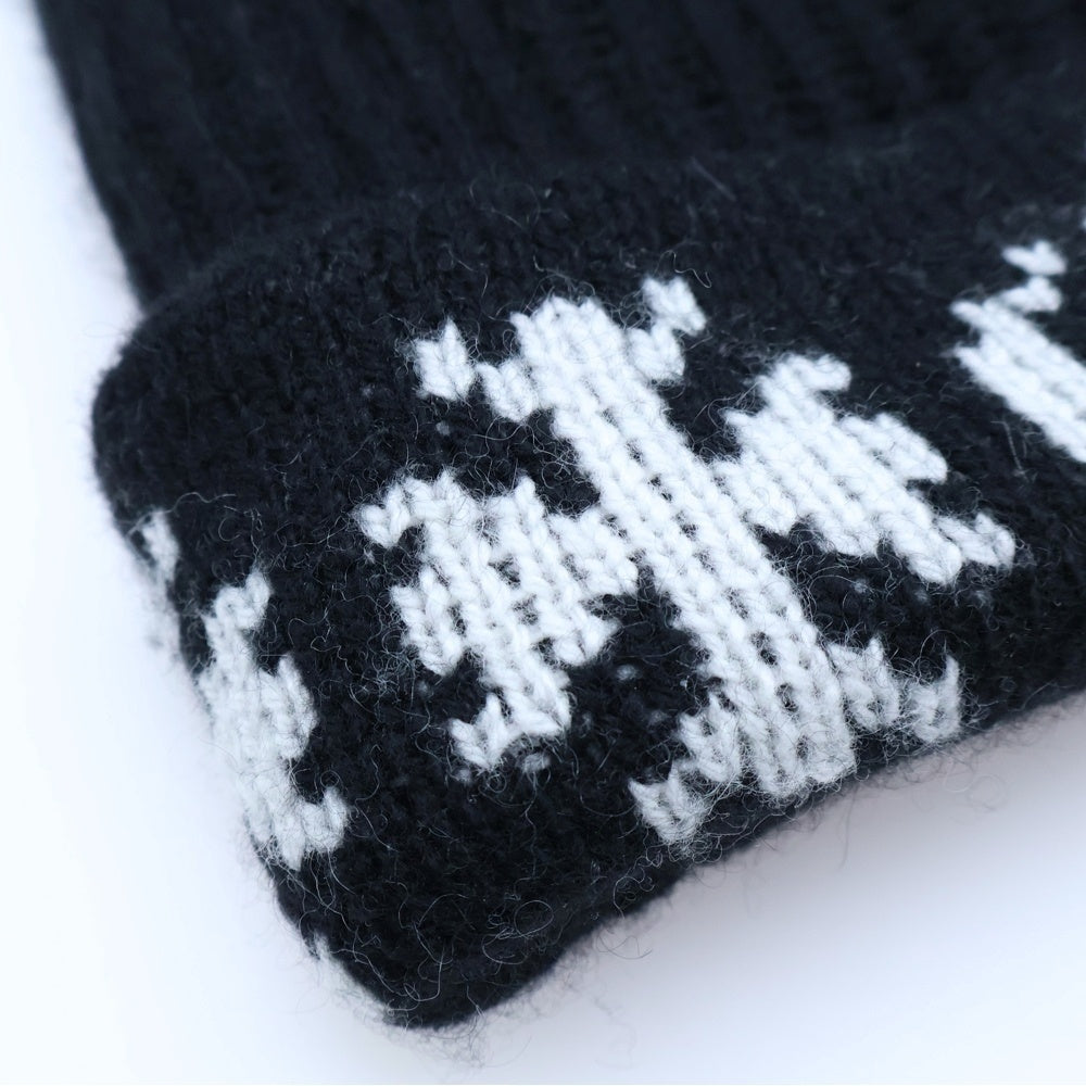 CHROME HEARTS(クロムハーツ) BIG DADDY ビッグダディ スターボール付きカシミヤニットビーニーニットキャップ ブラック