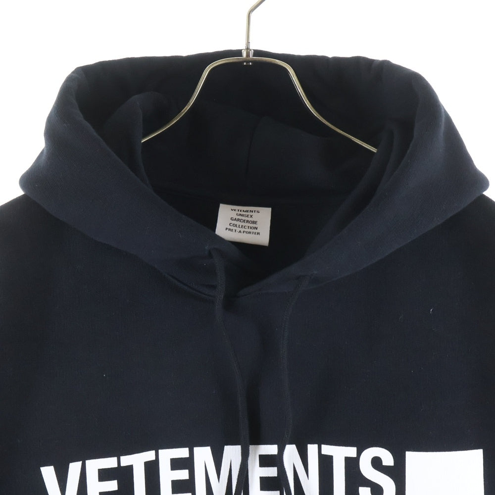 VETEMENTS(ヴェトモン) 21SS Limited Edition Hoodie ロゴプリント プルオーバースウェットパーカー フーディー ブラック UE51TR820B
