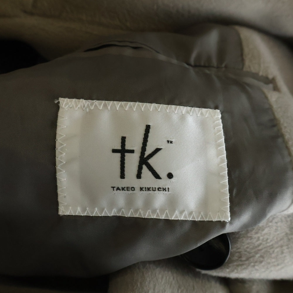 TAKEO KIKUCHI(タケオキクチ) Tech Wool Beaver Big Double Breasted Coat テック ウール ビーバー ビッグ セミダブルコート ベージュ 170-95201