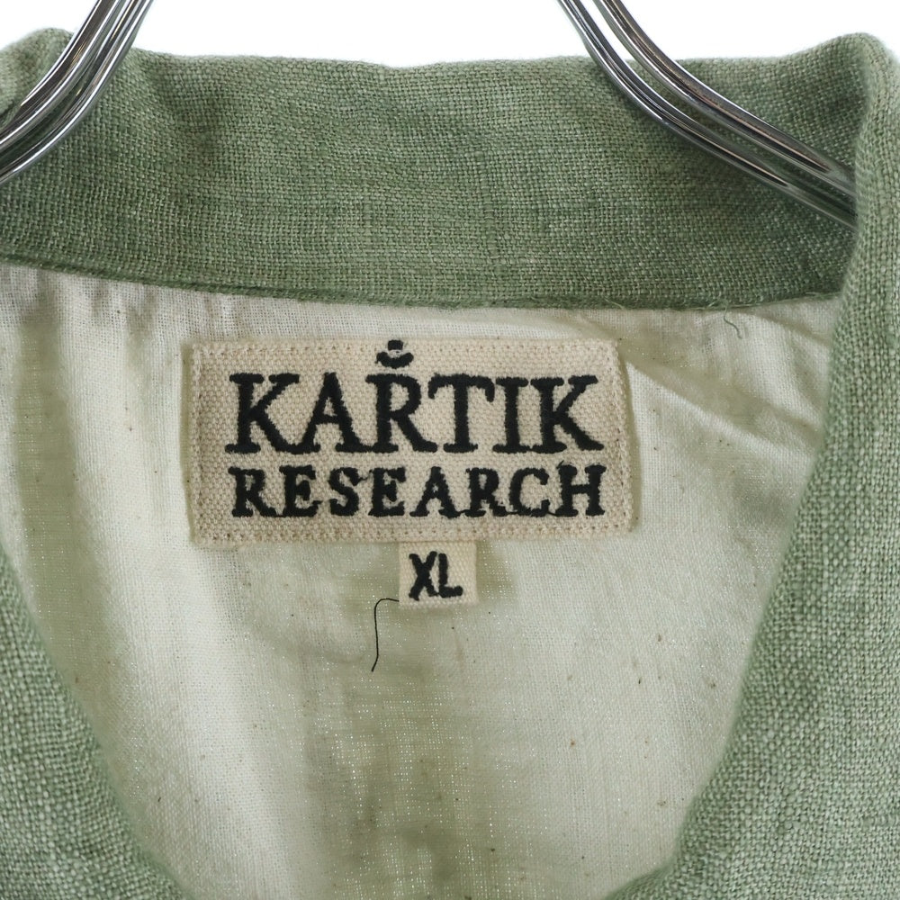 KARTIK RESEARCH(カーティック リサーチ) Cropped Embroidered Jacket クロップド エンブロイダード ジャケット グリーン 25-011-310-0015-1-0