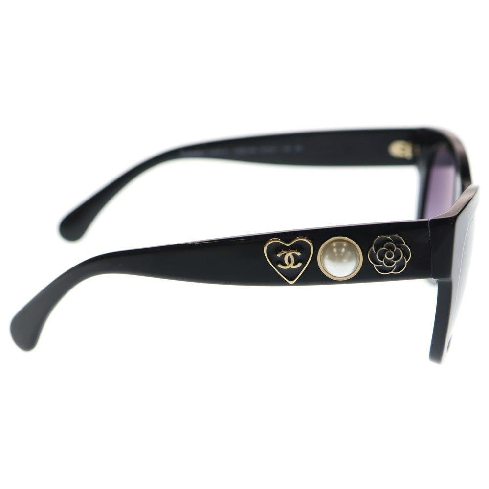 CHANEL シャネル ココマーク フェイクパール スクエア シェイプ サングラス アイウェア ブラック 5478-A CHANEL(シャネル) ココマーク フェイクパール スクエア シェイプ