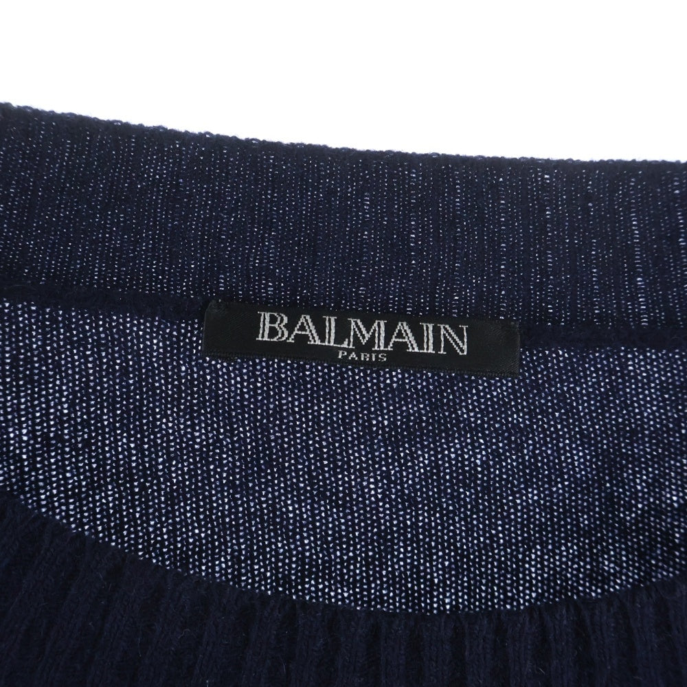 BALMAIN(バルマン) Cashmere Knit Sweater カシミヤニット クルーネックニットセーター ネイビー