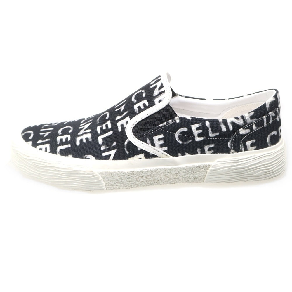 CELINE(セリーヌ) Elliot エリオット ロゴプリント キャンバススリッポン ローカットシューズ ブラック