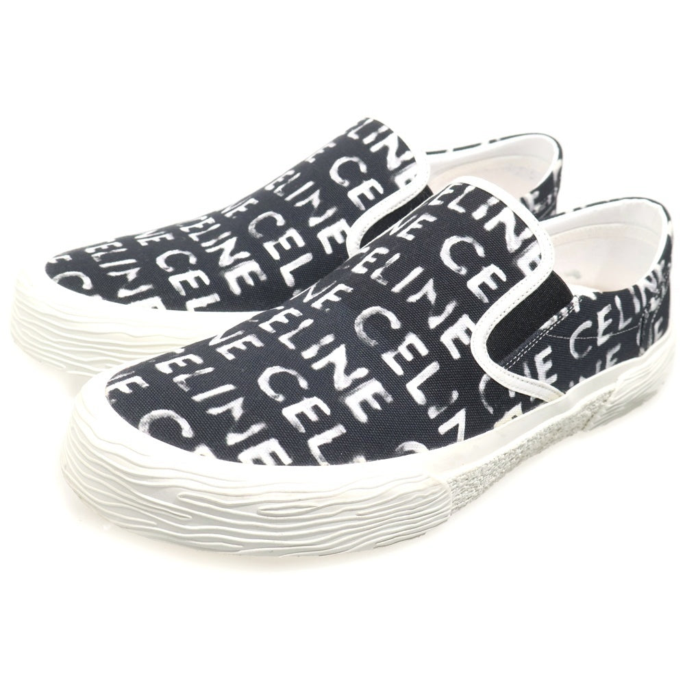 CELINE(セリーヌ) Elliot エリオット ロゴプリント キャンバススリッポン ローカットシューズ ブラック
