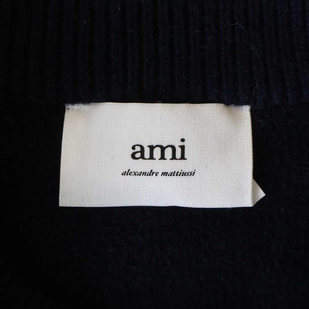 ami paris(アミパリス) AMI DE COEUR フロントロゴ クルーネックニット セーター UKS006 ネイビー