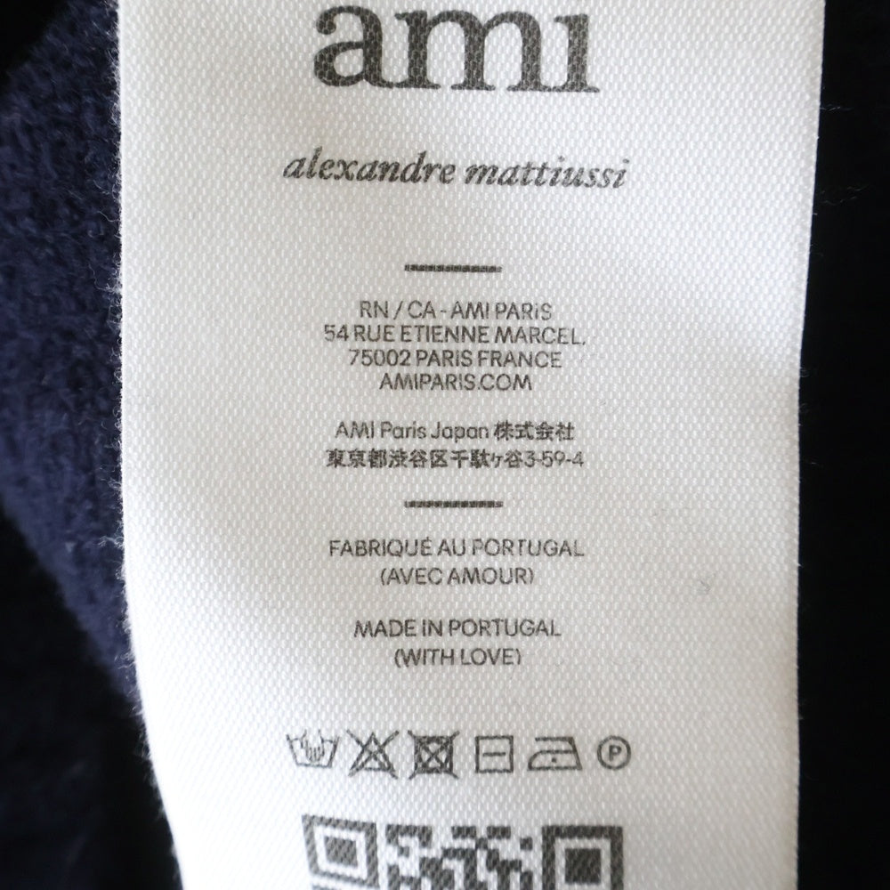 ami paris(アミパリス) AMI DE COEUR フロントロゴ クルーネックニット セーター UKS006 ネイビー