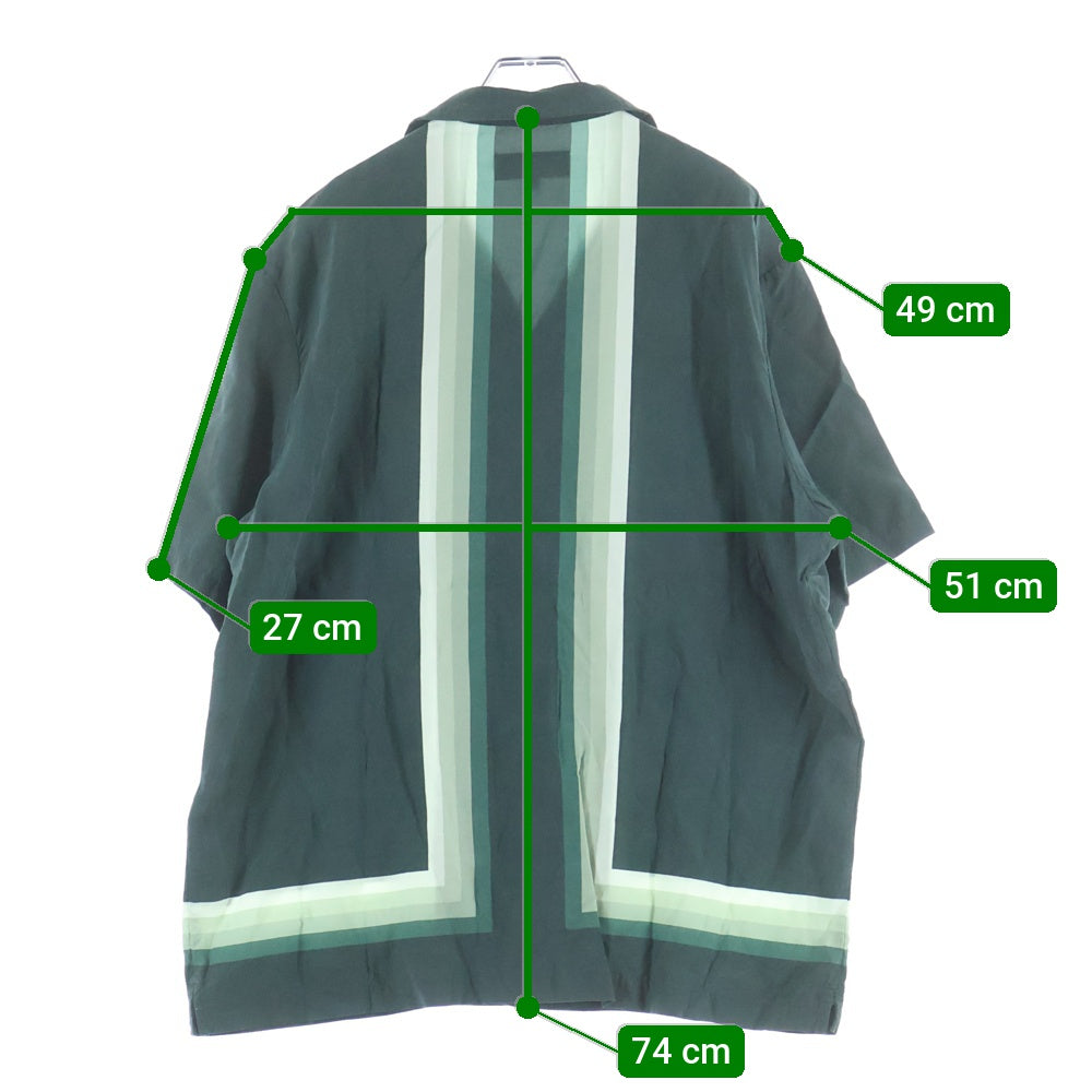 KITH(キス) ボーダーストライプ 半袖シャツ グリーン