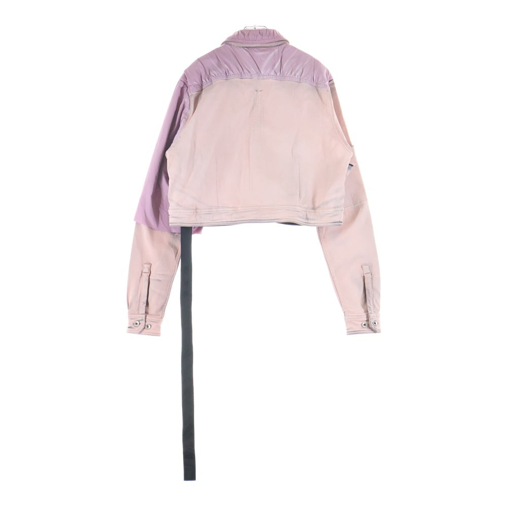 DRKSHDW(ダークシャドウ) CROPPED OUTERSHIRT SAMPLE 再構築 クロップド コーティングデニムジャケット ピンク DS01C6709-SCOMW1