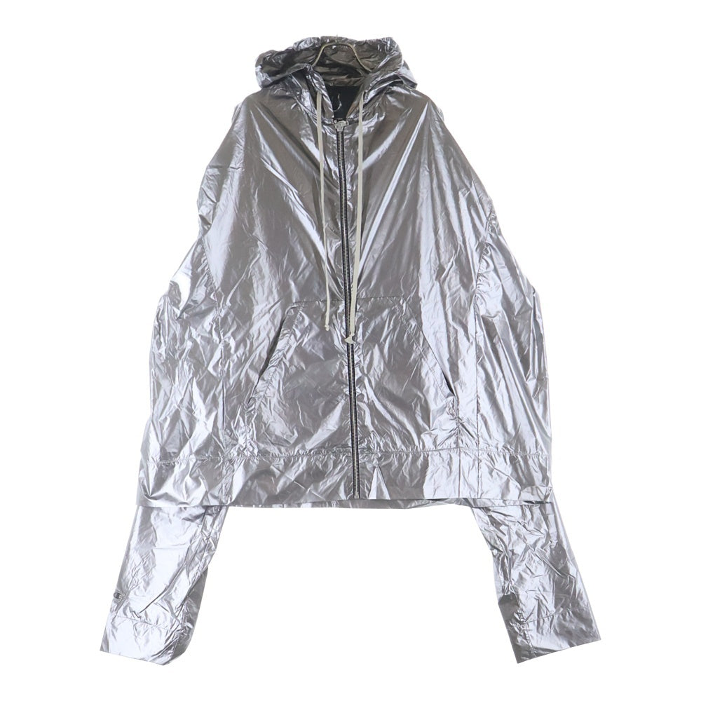 Rick Owens(リックオウエンス) ×Champion FLYPROOF WINDBREAKER チャンピオン フライプルーフ ナイロンジャケット フーディー シルバー CW01D0609-CHNYS