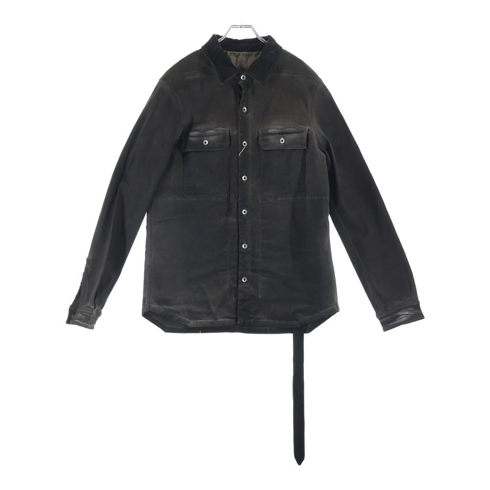 DRKSHDW(ダークシャドウ) OUTERSHIRT コーティング加工 長袖デニムシャツ デニムジャケット グレー DU01C6755-SDK