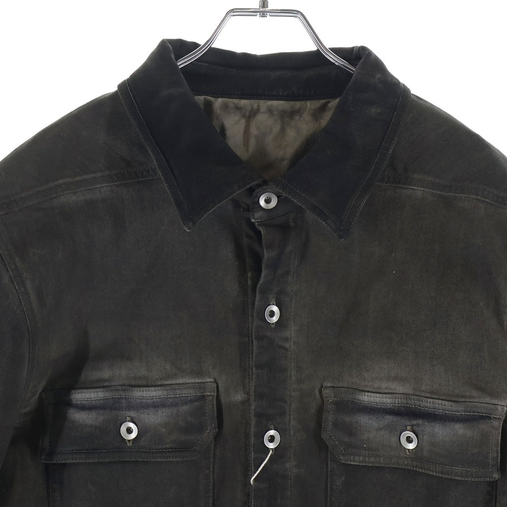 DRKSHDW(ダークシャドウ) OUTERSHIRT コーティング加工 長袖デニムシャツ デニムジャケット グレー DU01C6755-SDK