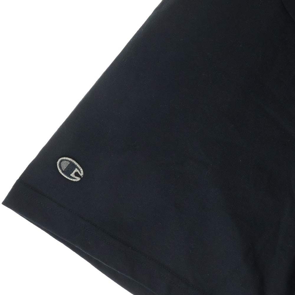 Rick Owens(リックオウエンス) ×Champion TOMMY T CROPPED チャンピオン ロゴ刺繍 トミー クロップド半袖Tシャツ ブラック CM01D9404-CHJER