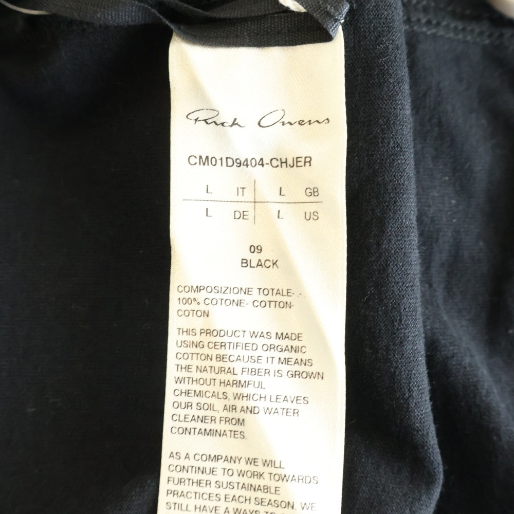 Rick Owens(リックオウエンス) ×Champion TOMMY T CROPPED チャンピオン ロゴ刺繍 トミー クロップド半袖Tシャツ ブラック CM01D9404-CHJER