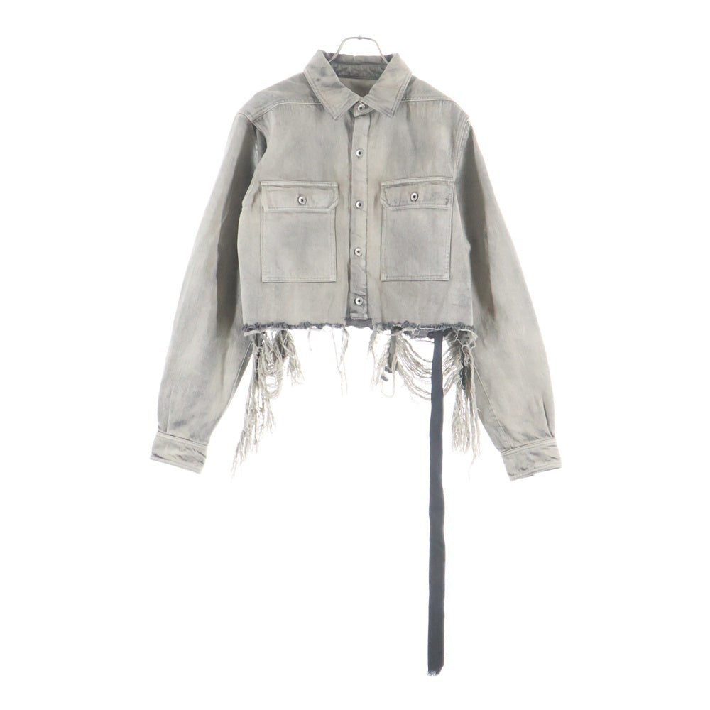 DRKSHDW(ダークシャドウ) 23AW CAPE SLEEVE CROPPED OUTERSHIRT ダメージ加工 クロップドデニムジャケット インディゴ DS02C5702-DMPFR