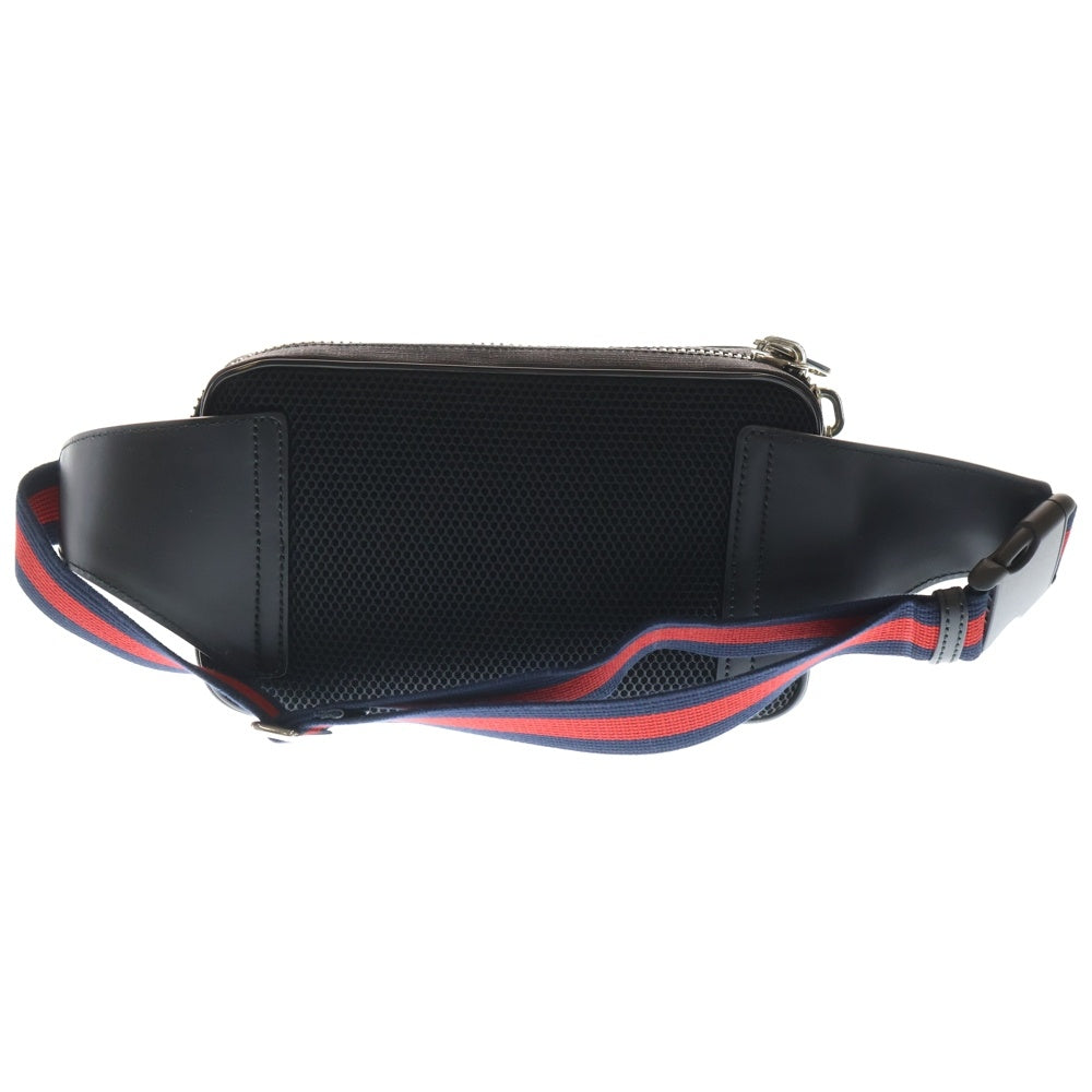 GUCCI(グッチ) GG Body Bag Waist Bag GG総柄 レザーウエストバッグ ボディバッグ ブラック 474293