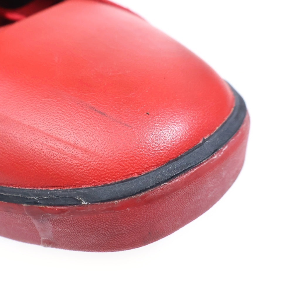 DOLCE & GABBANA(ドルチェアンドガッバーナ) バックロゴプリントデザイン レースアップシューズ ローカットスニーカーレッド DU0987