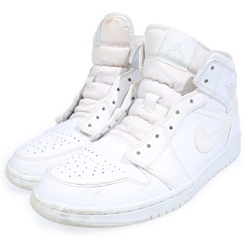 NIKE(ナイキ) AIR JORDAN 1 MID TRIPLE WHITE エアジョーダン 1 ミッド トリプルホワイト ミッドスニーカー ホワイト US9/27cm 554724-130