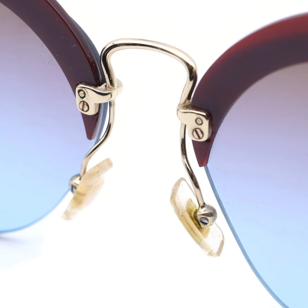 miumiu(ミュウミュウ) スクエアシェイプデザイン リムレスサングラス 眼鏡 ブラウン SMU53S レディース