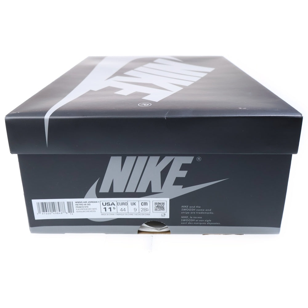 NIKE(ナイキ) AIR JORDAN 1 RETRO HI OG エア ジョーダン 1 レトロ ハイカットスニーカー ブラック/グレー US11.5/28.5cm FD4810-010