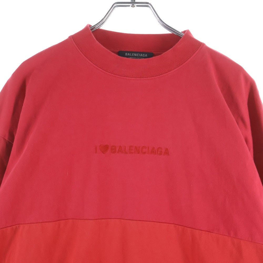 BALENCIAGA(バレンシアガ) I Love Upcycled Long Sleeve T Shirt アイ ラブ アップサイクル ロングスリーブ 長袖Tシャツ レッド 727029 TNVT1