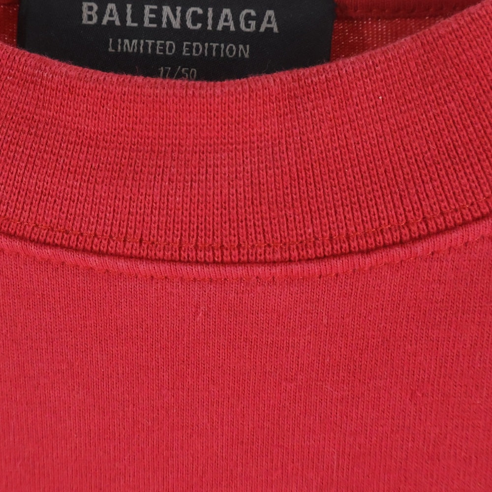 BALENCIAGA(バレンシアガ) I Love Upcycled Long Sleeve T Shirt アイ ラブ アップサイクル ロングスリーブ 長袖Tシャツ レッド 727029 TNVT1