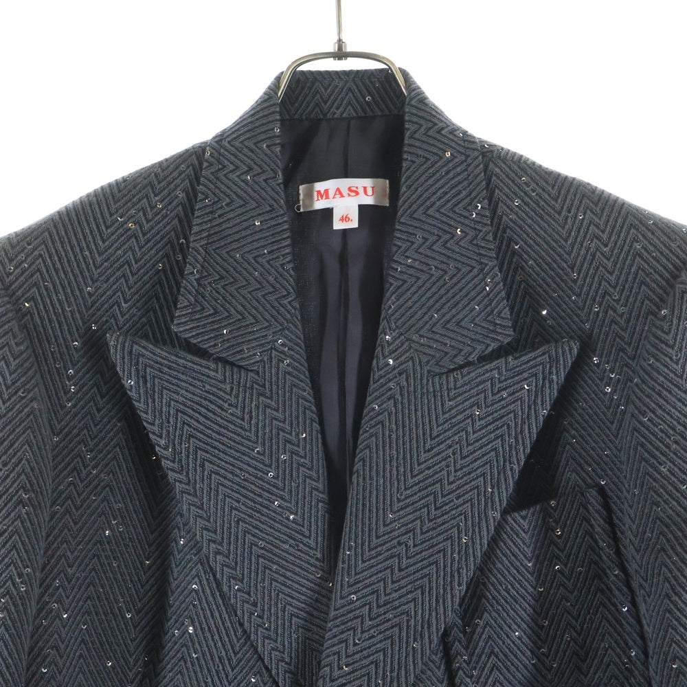 MASU(エムエーエスユー) SPARKLING TAILORED JACKET スパンコール テーラードジャケット グレー M25K6JK001