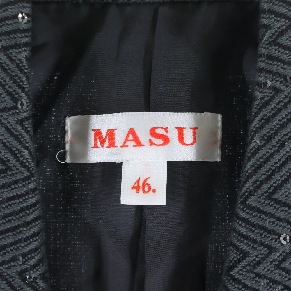 MASU(エムエーエスユー) SPARKLING TAILORED JACKET スパンコール テーラードジャケット グレー M25K6JK001
