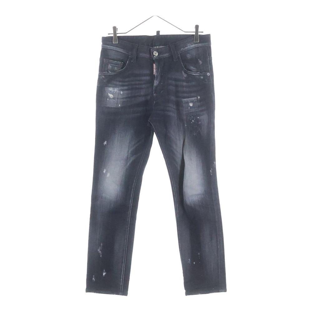 DSQUARED2(ディースクエアード) Skater Jeans スケータージーンズ ダメージ加工 スキニーデニムパンツ ブラック S74LB0999