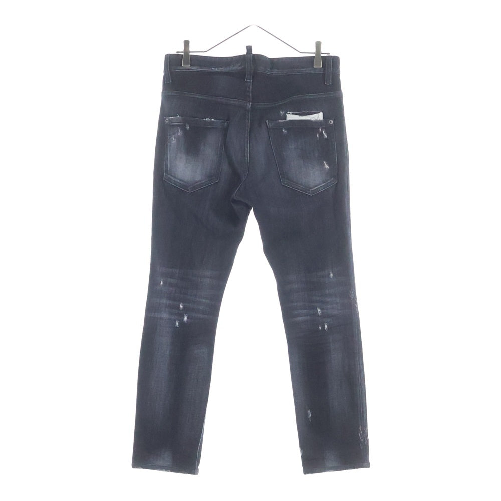 DSQUARED2(ディースクエアード) Skater Jeans スケータージーンズ ダメージ加工 スキニーデニムパンツ ブラック S74LB0999