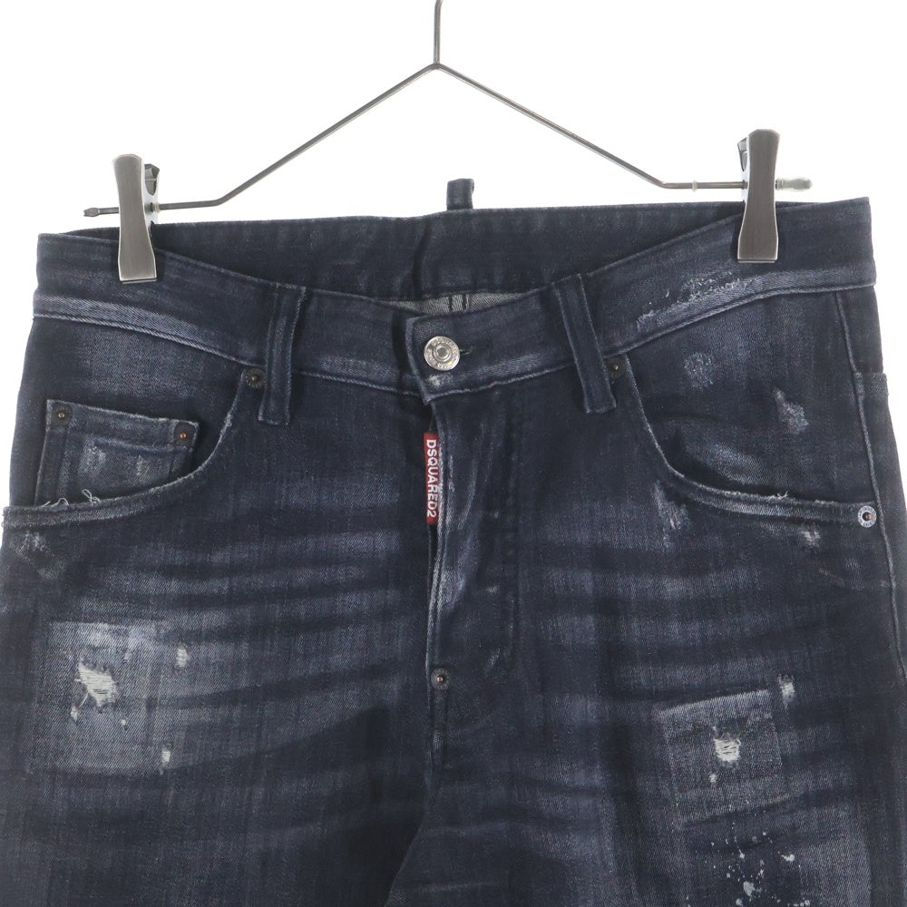 DSQUARED2(ディースクエアード) Skater Jeans スケータージーンズ ダメージ加工 スキニーデニムパンツ ブラック S74LB0999