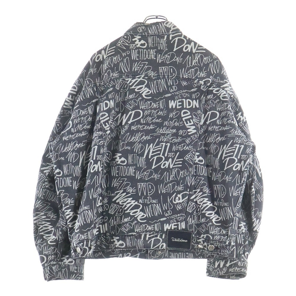 we11done(ウェルダン) GRAFFITI DENIM JACKET グラフィティ オーバーサイズ デニム デニムジャケット ブラック 918199
