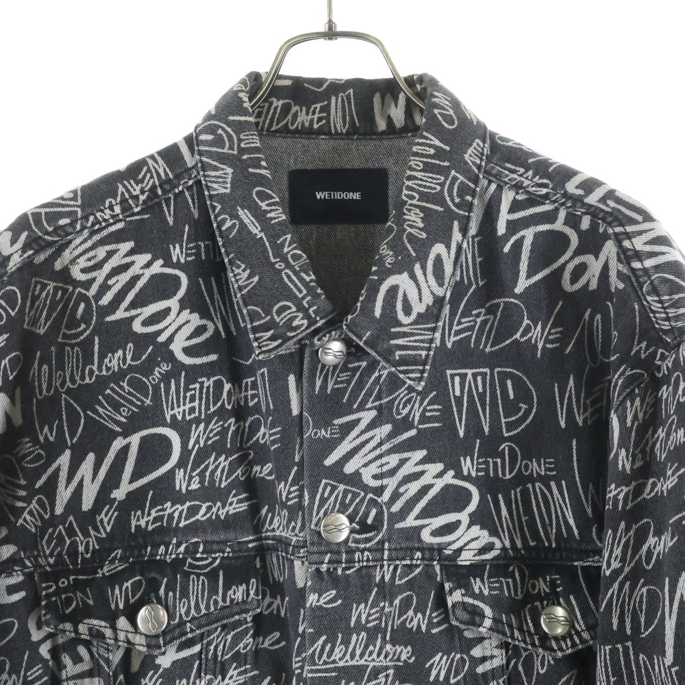 we11done(ウェルダン) GRAFFITI DENIM JACKET グラフィティ オーバーサイズ デニム デニムジャケット ブラック 918199