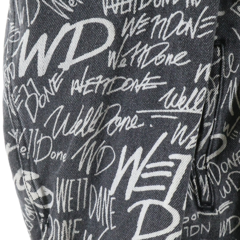 we11done(ウェルダン) GRAFFITI DENIM JACKET グラフィティ オーバーサイズ デニム デニムジャケット ブラック 918199