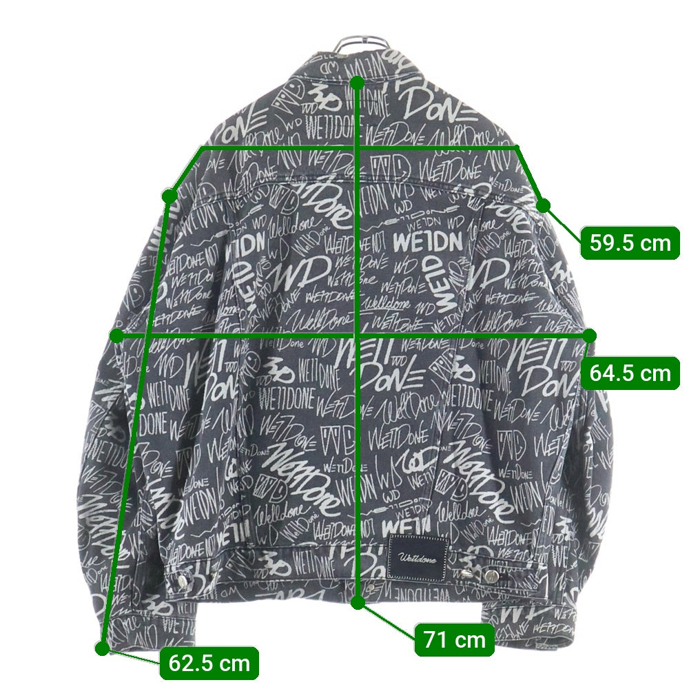 we11done(ウェルダン) GRAFFITI DENIM JACKET グラフィティ オーバーサイズ デニム デニムジャケット ブラック 918199