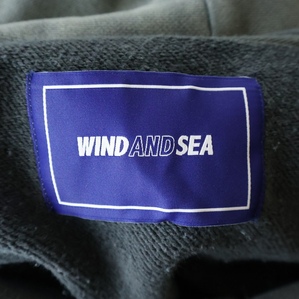 WIND AND SEA(ウィンダンシー) フロントロゴプリント プルオーバースウェットパーカー フーディ グレー WDS-0O-DYED-24-Q4-CS-01