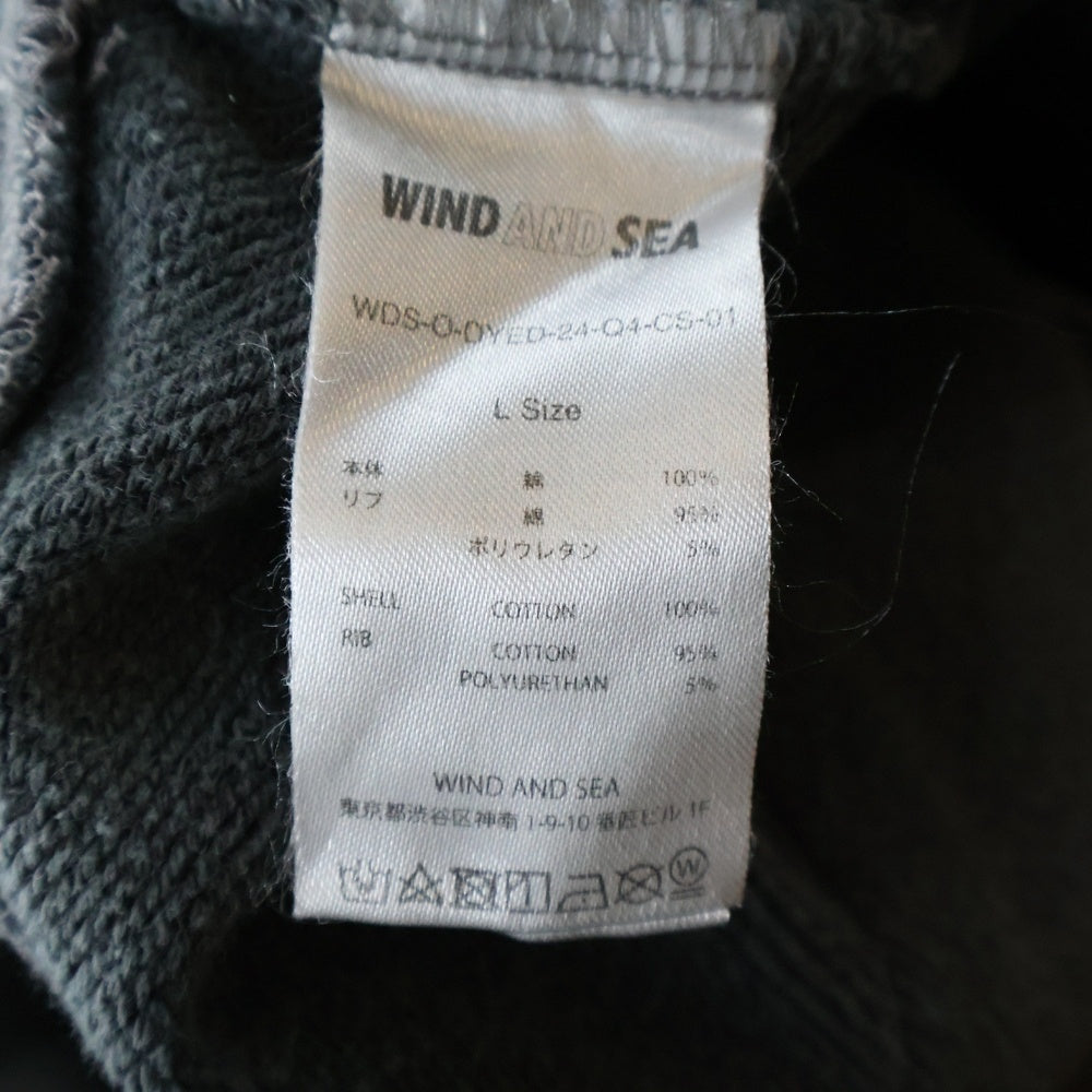 WIND AND SEA(ウィンダンシー) フロントロゴプリント プルオーバースウェットパーカー フーディ グレー WDS-0O-DYED-24-Q4-CS-01