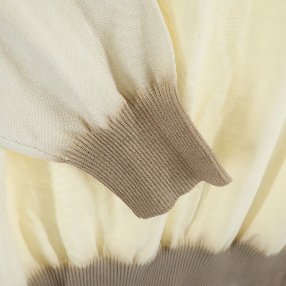 Maison Margiela(メゾンマルジェラ) バイカラーコットン クルーネックニットセーター アイボリー S30HA0634