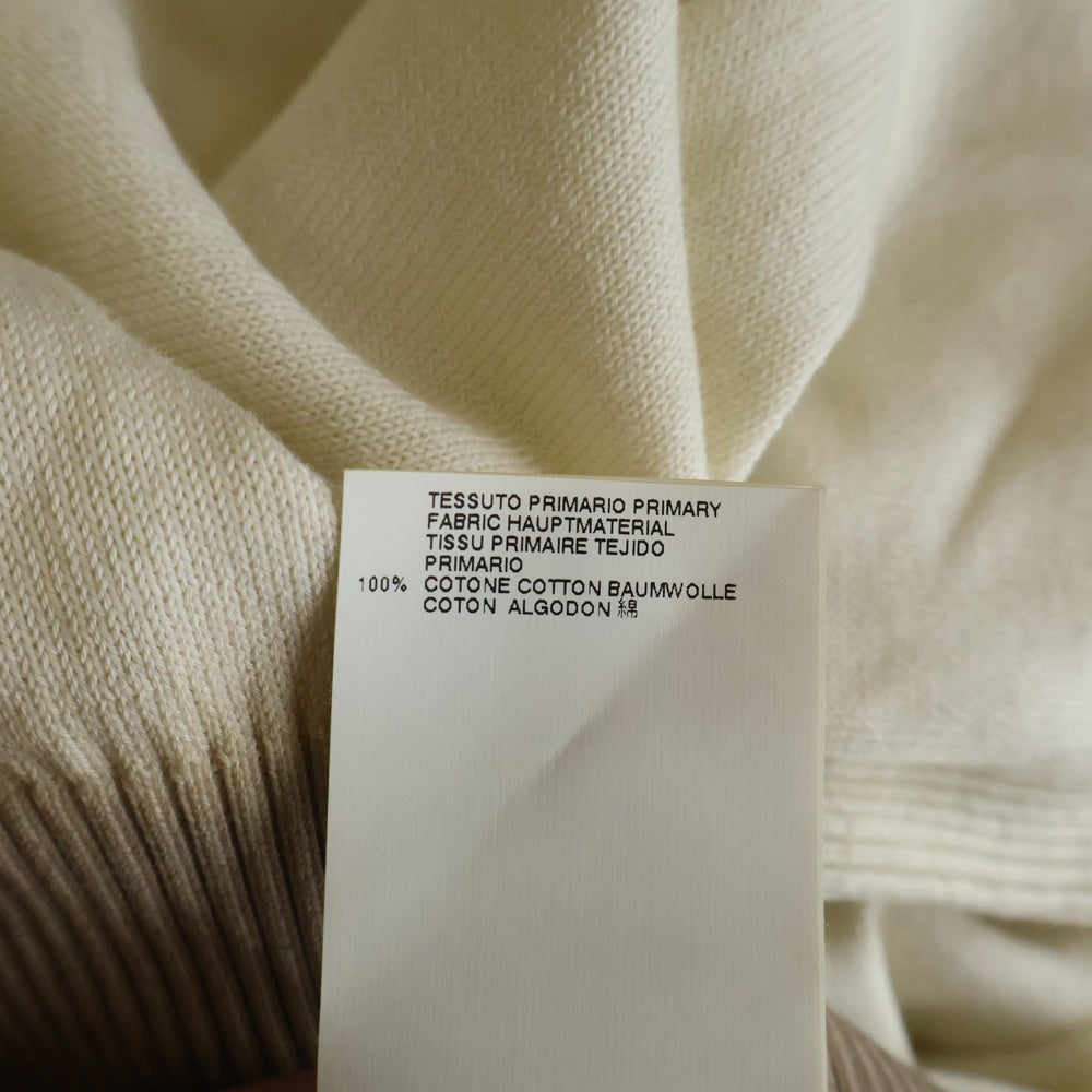 Maison Margiela(メゾンマルジェラ) バイカラーコットン クルーネックニットセーター アイボリー S30HA0634