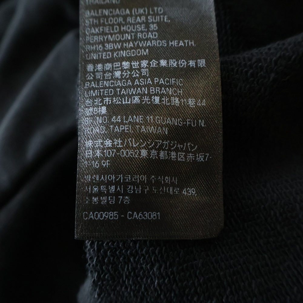 BALENCIAGA(バレンシアガ) 24SS Layard Sports Round レイヤードスポーツロゴ クルーネックスウェットトレーナー ブラック 767860 TPVF3
