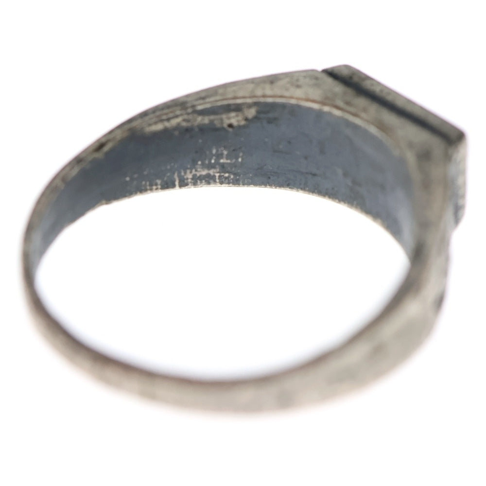 NO BRAND(ノーブランド) Stone College Ring ストーン カレッジリング シルバー/ブラック