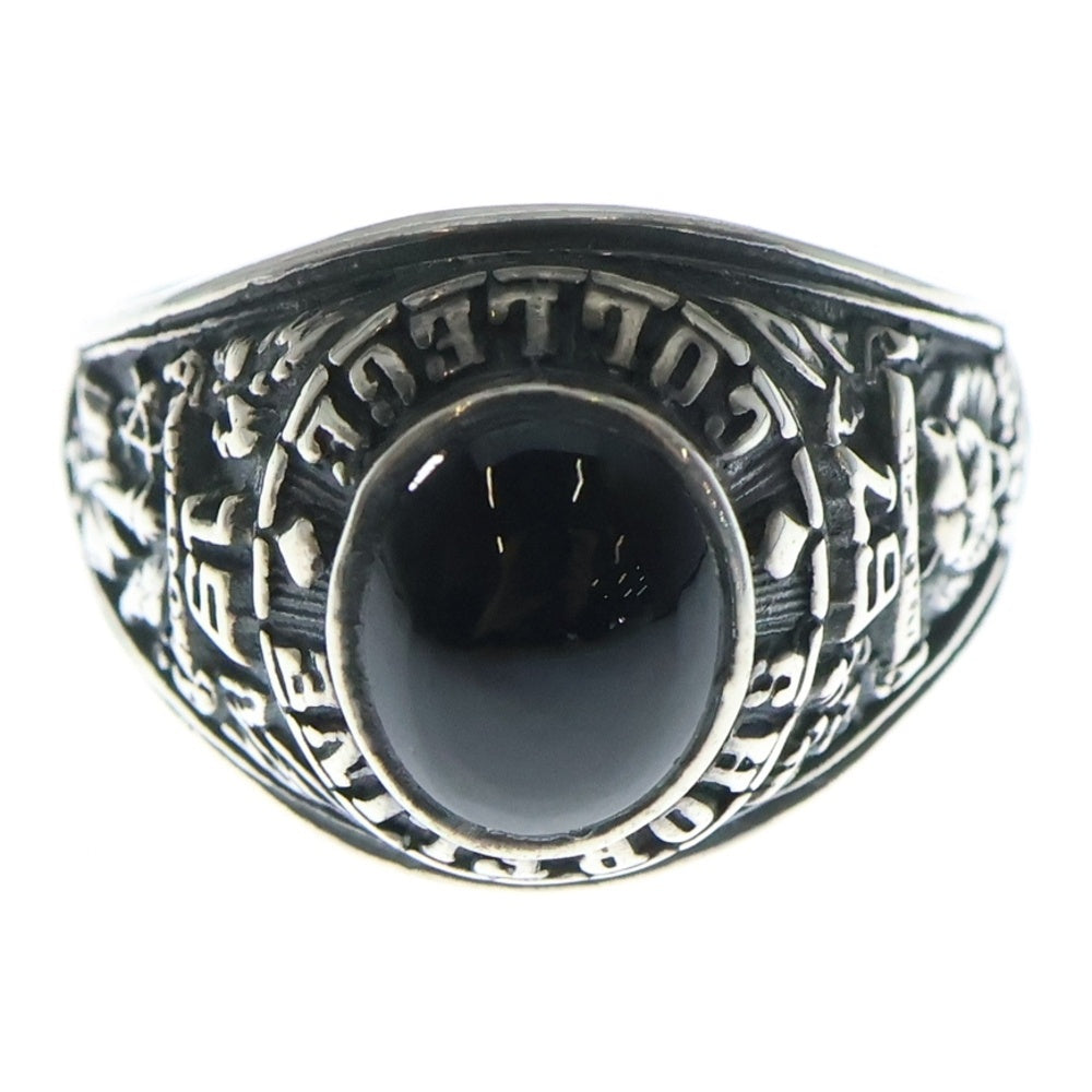 NO BRAND(ノーブランド) Shoreline College Ring ストーン カレッジリング シルバー