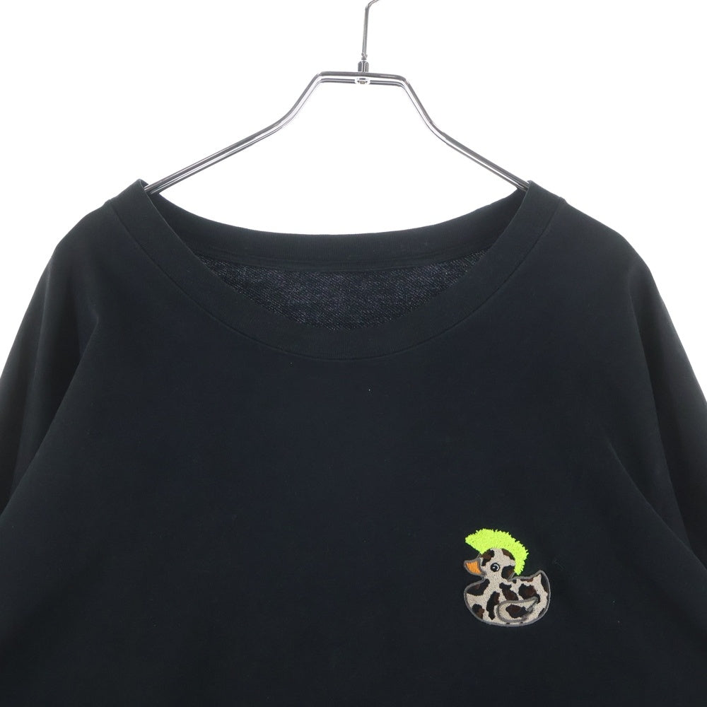 lucien pellat-finet(ルシアンペラフィネ) バックロゴプリント アヒルワッペン 長袖Tシャツ カットソー ブラック YMP-877U