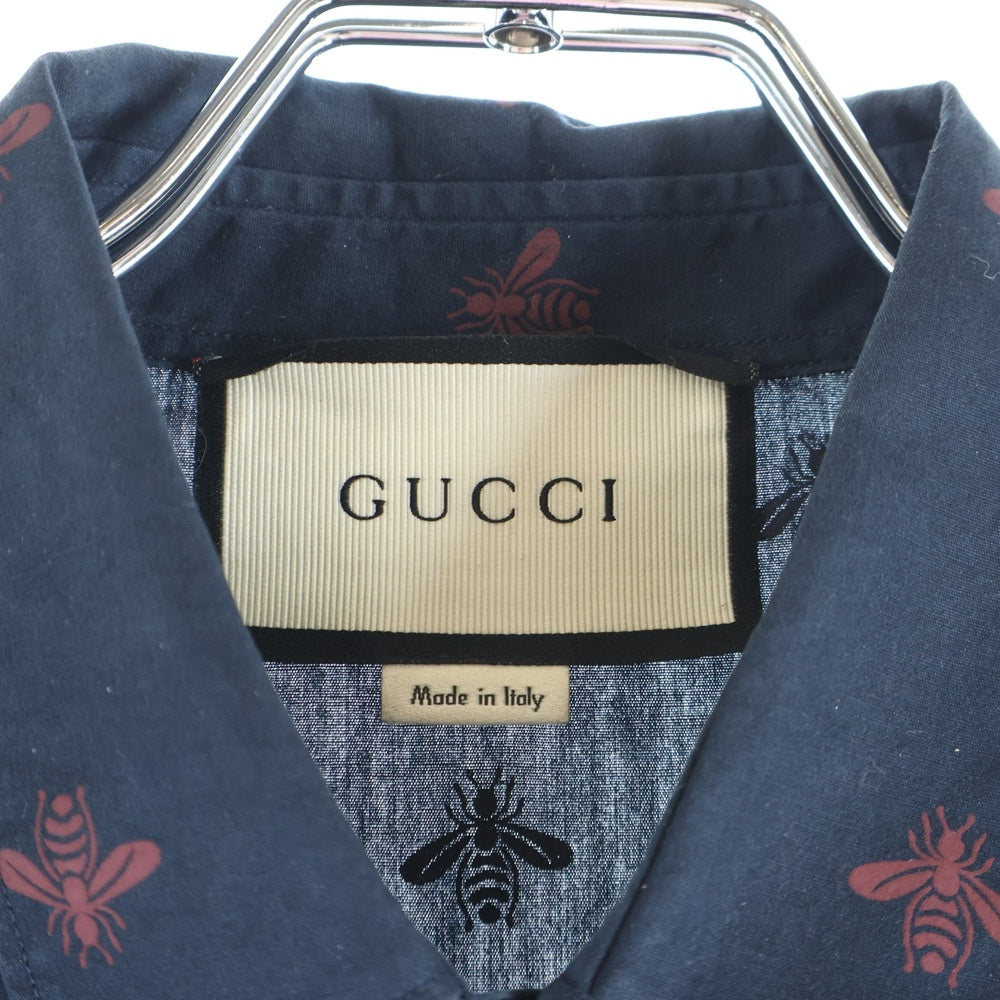 GUCCI(グッチ) Bee Star Print Button Down Shirts ビー スター プリント長袖シャツ ネイビー 408602 Z374A
