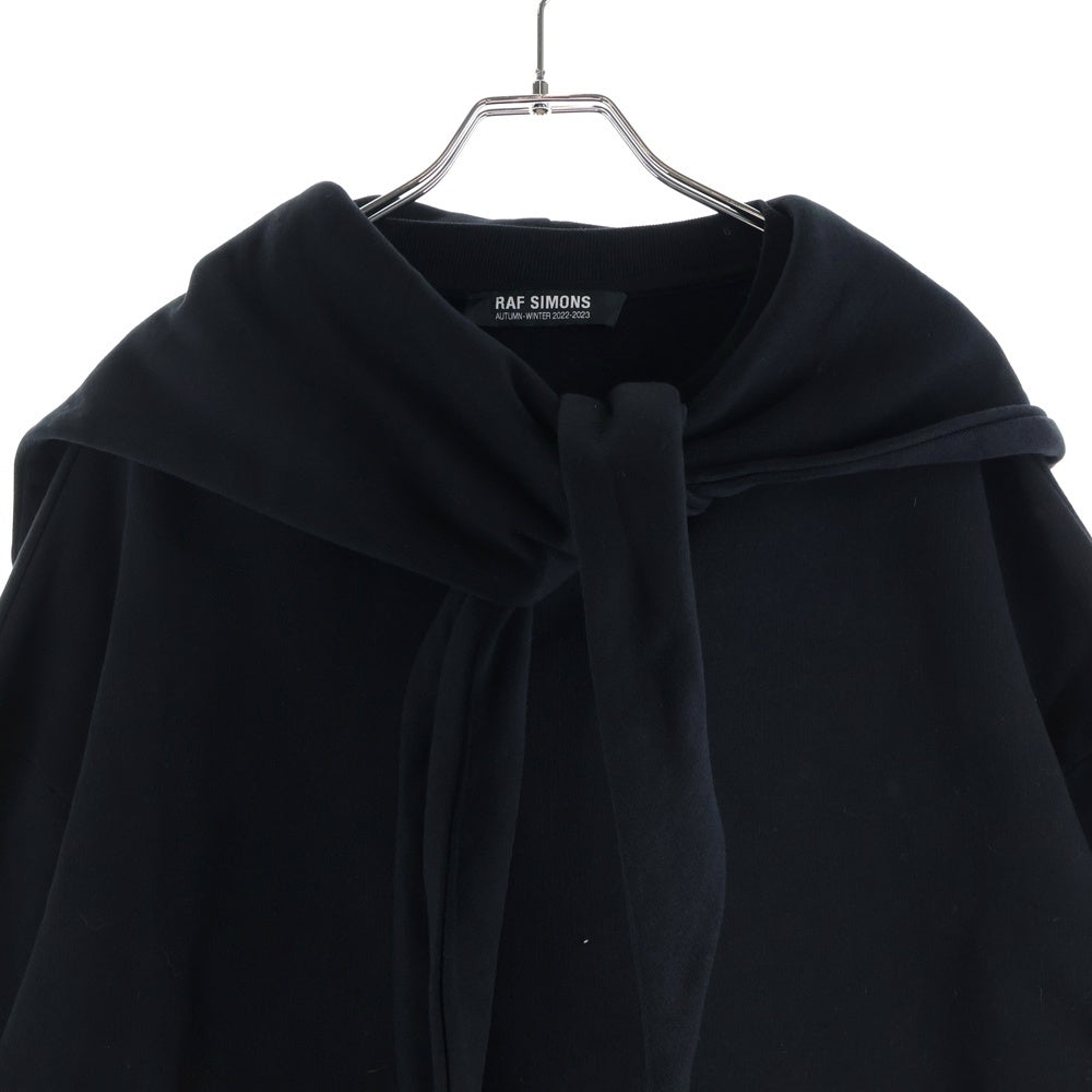 RAF SIMONS(ラフシモンズ) 22AW Knot Hood Regular Fit Hoodie ノットフード プルオーバースウェットパーカー フーディー ブラック 222-M164