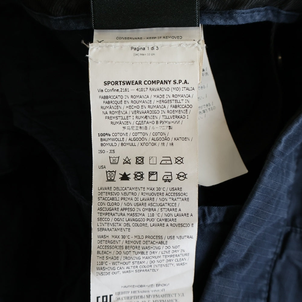 STONE ISLAND(ストーンアイランド) 19SS TYPE-SL Cargo Pants ロゴワッペン スリムタイプカーゴパンツ ネイビー 701531807