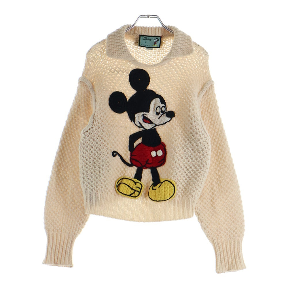 GUCCI(グッチ) ×Disney Embroidered Mickey Mouse Sweater ディズニー ニットセーター アイボリー 599245 XKA37
