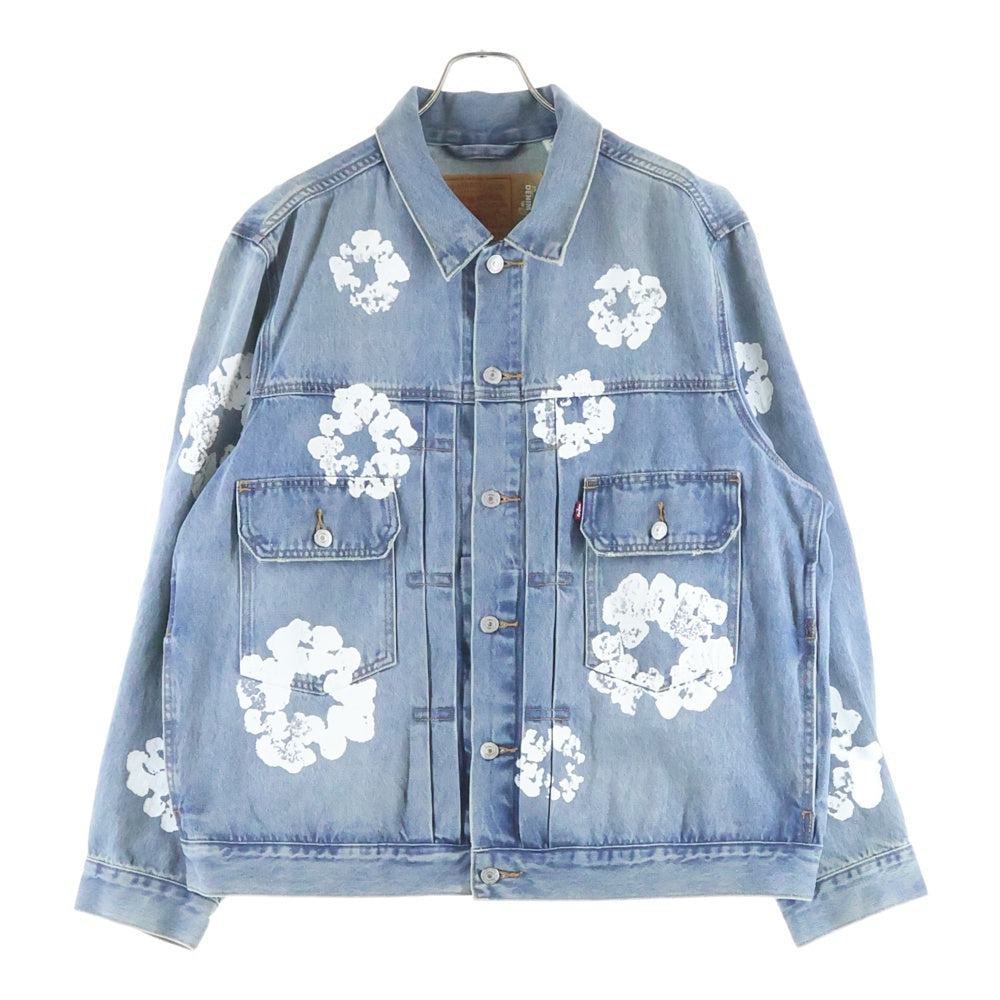 DENIM TEARS(デニムティアーズ) ×LEVI'S TYPE-2 ALL OVER WREATH LIGHT WASH リーバイス オールオーバーフラワー柄デニムジャケット Gジャン インディゴ PC9-A2318-0003