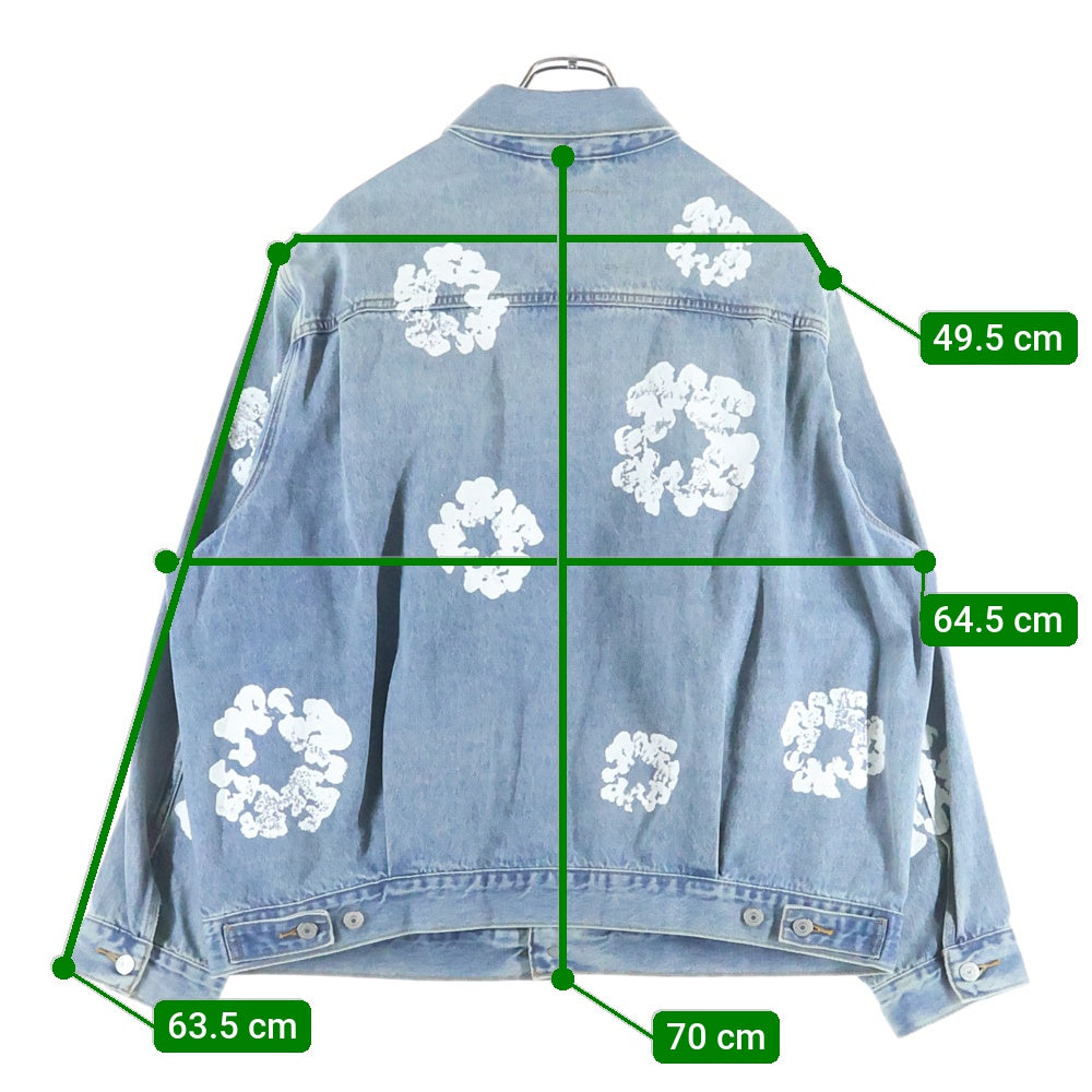 DENIM TEARS(デニムティアーズ) ×LEVI'S TYPE-2 ALL OVER WREATH LIGHT WASH リーバイス オールオーバーフラワー柄デニムジャケット Gジャン インディゴ PC9-A2318-0003