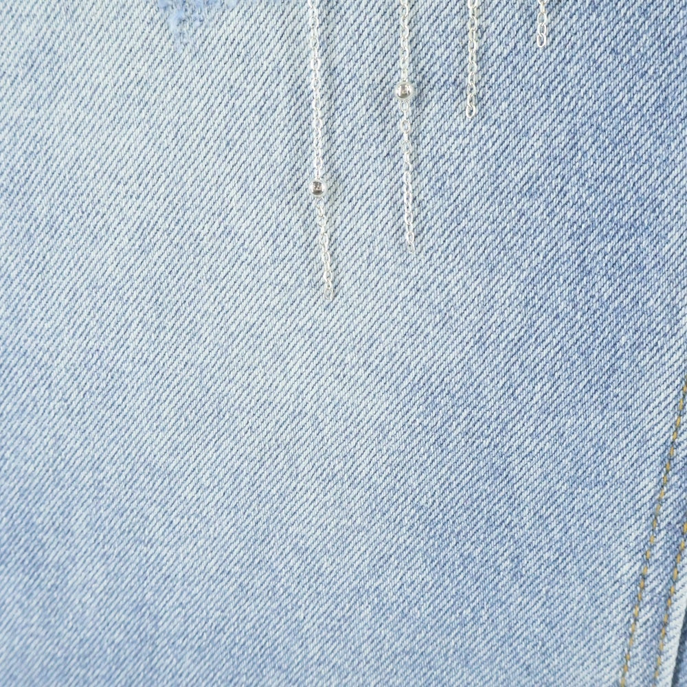 BIRTH OF ROYAL CHILD(バースオブロイヤルチャイルド) Fireworks Washed Denim スパンコール装飾 フレアデニムパンツ インディゴ