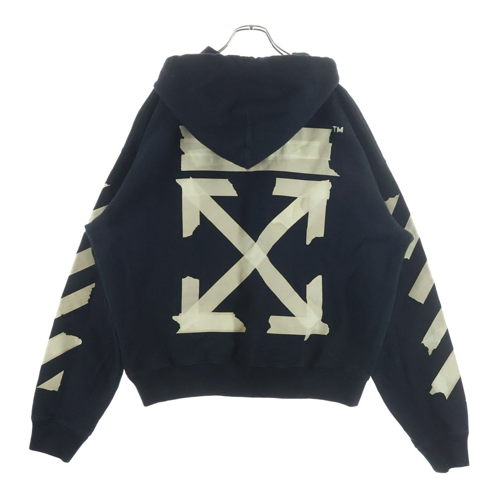OFF-WHITE(オフホワイト) 20SS Tape Arrow Hoodie テープロゴ プルオーバースウェットパーカー フーディー ブラック OMBB037R20E300002